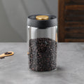 Glass Storage Containers - Storage Tin - Modern, manual vacuum storage tank made of borosilicate glass with moisture-proof lid for kitchen coffee condiments
