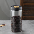 Glass Storage Containers - Storage Tin - Modern, manual vacuum storage tank made of borosilicate glass with moisture-proof lid for kitchen coffee condiments