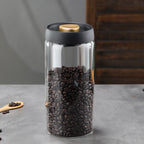 Glass Storage Containers - Storage Tin - Modern, manual vacuum storage tank made of borosilicate glass with moisture-proof lid for kitchen coffee condiments