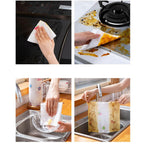 Cleaning cloths on a roll - Reusable kitchen paper - Cleaning cloths - Dish cloths - Miracle cloths - Disposable wipes - Kitchen roll - Dust cloths - Dry and wet - Oil absorbent - Cleaning roll - Cleaning supplies - White - 1 roll