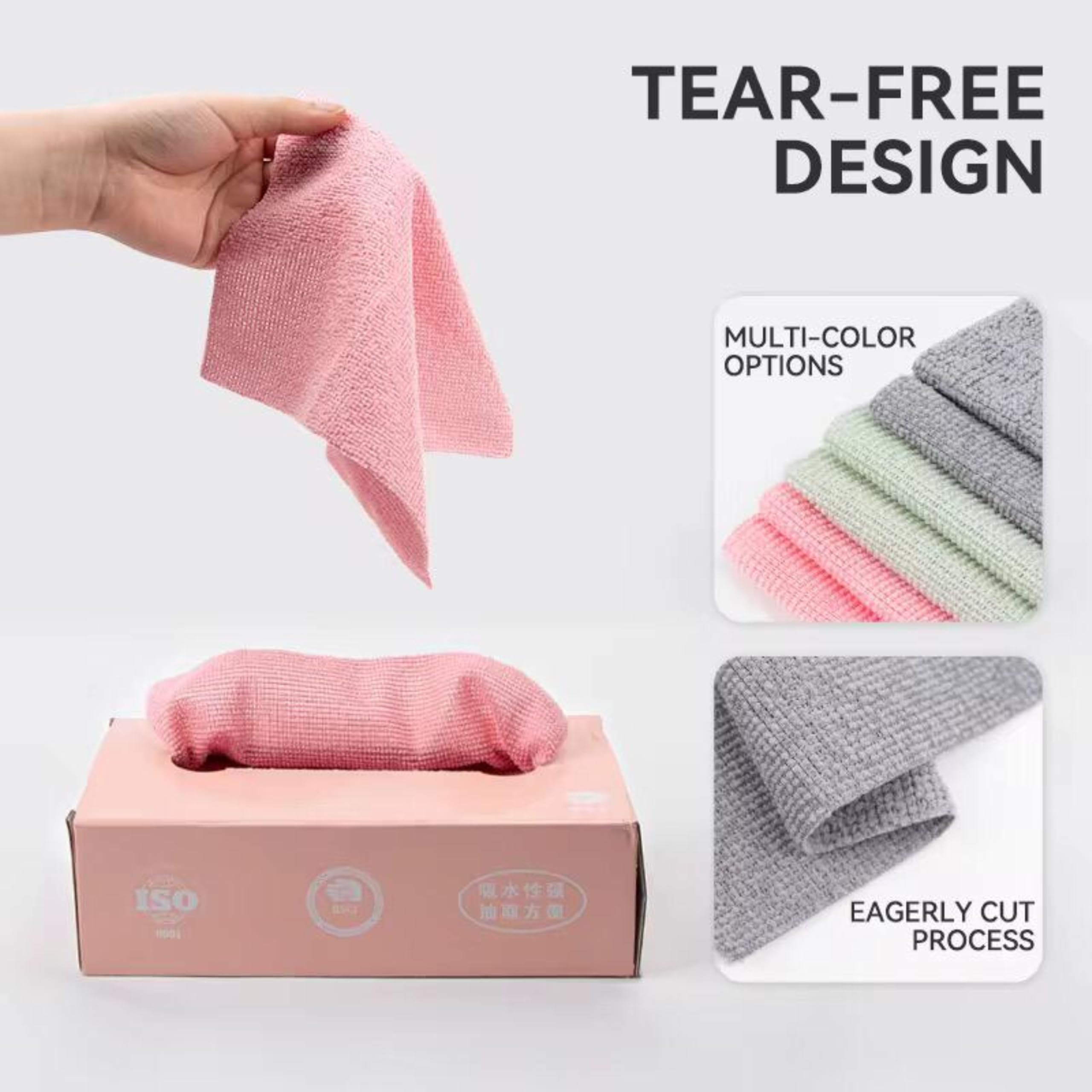 Kitchen paper towel/dishcloth/microfiber cleaning cloths | Lint-free | Reusable for home, kitchen, car | Strong water absorption, washable | No streaks, ideal for dishes, glasses, and countertops (20 pieces)