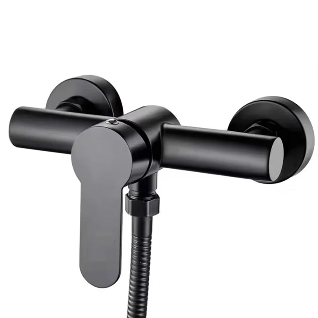Shower tap - Shower mixer - Matte black - Bathroom tap - Surface-mounted - Single lever mixer - Shower tap - Sanitary - Bathroom accessories - Shower mixer - Modern design - Black - 1 piece