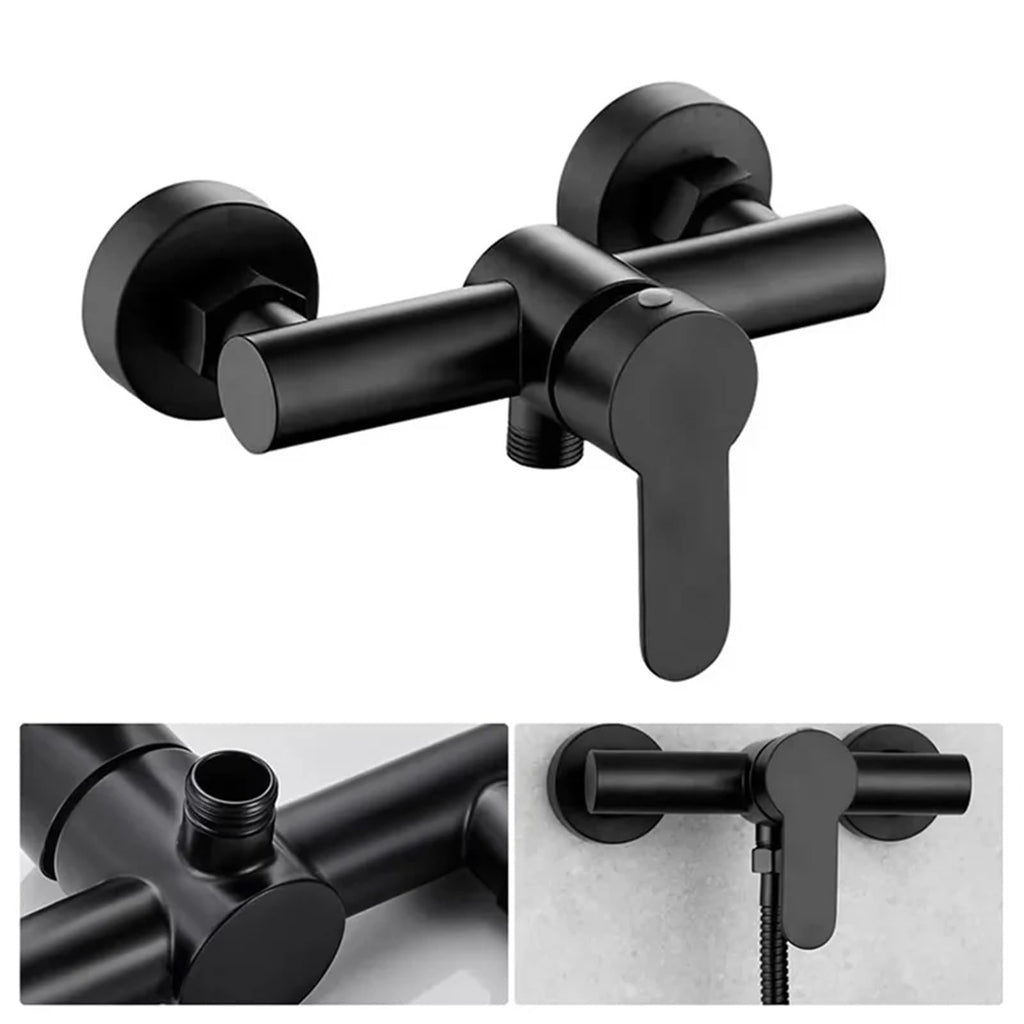 Shower tap - Shower mixer - Matte black - Bathroom tap - Surface-mounted - Single lever mixer - Shower tap - Sanitary - Bathroom accessories - Shower mixer - Modern design - Black - 1 piece