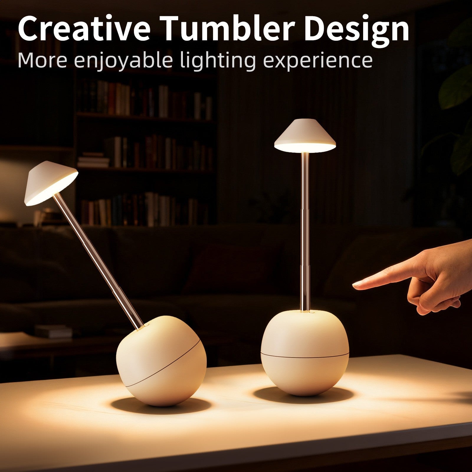 Desk lamp – rechargeable LED night light, bright bedside lamp, table lamp, mood light with remote control. Suitable for children and adults.
