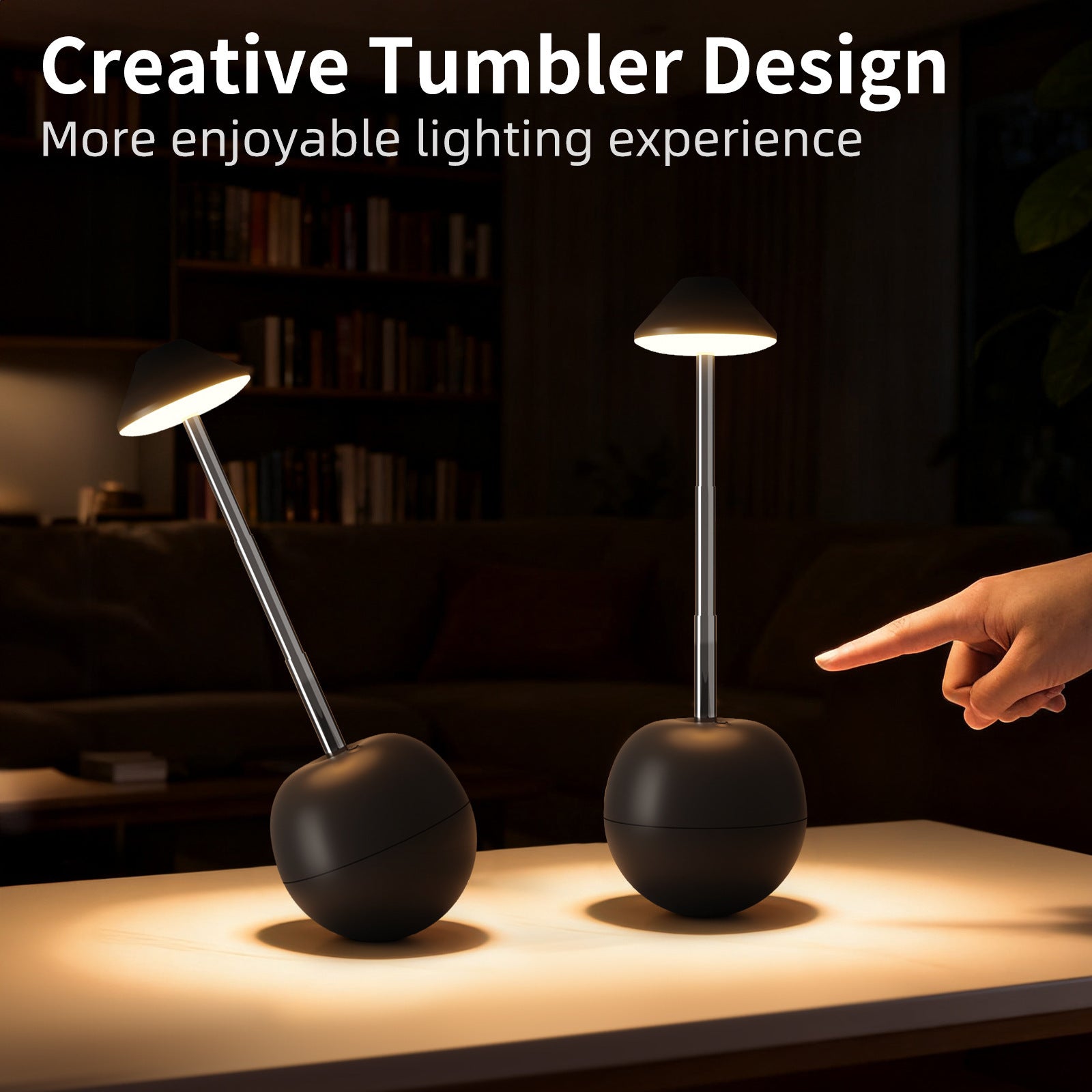 Desk lamp – rechargeable LED night light, bright bedside lamp, table lamp, mood light with remote control. Suitable for children and adults.