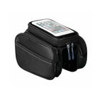 Bicycle Bag - Frame Bag - Bicycle Phone Holder - Top Tube Bag - Smartphone Holder - MTB Accessories - Road Bike - E-Bike - Waterproof - Touchscreen - Bicycle Accessories - Storage Bag - Bicycle Holder with Storage Space - Double Bag - Black - 1 piece