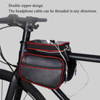 Bicycle Bag - Frame Bag - Bicycle Phone Holder - Top Tube Bag - Smartphone Holder - MTB Accessories - Road Bike - E-Bike - Waterproof - Touchscreen - Bicycle Accessories - Storage Bag - Bicycle Holder with Storage Space - Double Bag - Black - 1 piece