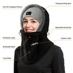 Balaclava - Ski Mask - Neck Warmer - Winter Hat - Fleece Hat - Neck Scarf - Hooded Hat - Balaclava - Windproof Hat - Thermal Hat - Women's Winter Hat - Men's Ski Mask - Warm Hat - Fleece Scarf - Face Mask - Motorcycle Hat - Black - 1 Piece