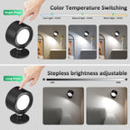 Night Light - Table Lamp - Bedside Lamp - Mood Lamp - Wireless Table Lamp - Rechargeable Lamp - LED Night Lamp - Touch Lamp - Dimmable Lamp - Desk Lamp - Mood Lighting - Portable Lamp - Bedroom Lamp - Modern Design - USB Rechargeable - Black - 1 Piece