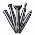 Nose Trimmer - 5-in-1 Rechargeable - Nose & Ear Hair Trimmer - IPX7 Waterproof - Two-Blade Trimming Set, Unisex, for Nose, Eyebrow, Beard, Bikini Line & Facial Hair Removal (Black)