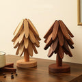 Wooden Coasters - Pan Coasters - Tree Coasters - Table Decoration - Home Accessories - Kitchen Accessories - Heat Resistant Coasters - Design Coasters - Wooden Decoration - Coasters - Glass Coasters - Brown - 2 Pieces