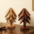 Wooden Coasters - Pan Coasters - Tree Coasters - Table Decoration - Home Accessories - Kitchen Accessories - Heat Resistant Coasters - Design Coasters - Wooden Decoration - Coasters - Glass Coasters - Brown - 2 Pieces