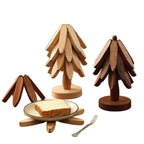 Wooden Coasters - Pan Coasters - Tree Coasters - Table Decoration - Home Accessories - Kitchen Accessories - Heat Resistant Coasters - Design Coasters - Wooden Decoration - Coasters - Glass Coasters - Brown - 2 Pieces