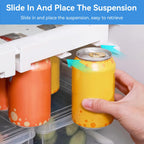 Can Holder Fridge - Fridge Organizer Hanging - Soda Can Rack - Beer Holder - Fridge Storage Rack - Hanging Drawer - Beverage Dispenser - Space Saving - Kitchen Accessories - Bottle Holder - Storage System - White - 1 Piece