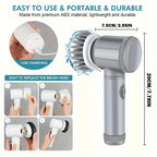 Electric Cleaning Brush - Spin Scrubber - Cordless Scrubbing Brush - Bathroom Cleaner - Power Scrubber - Tile Brush - Grout Brush - Kitchen Cleaning Tools - USB Rechargeable - Polishing Machine - With 5 Attachments - White - 1 Set
