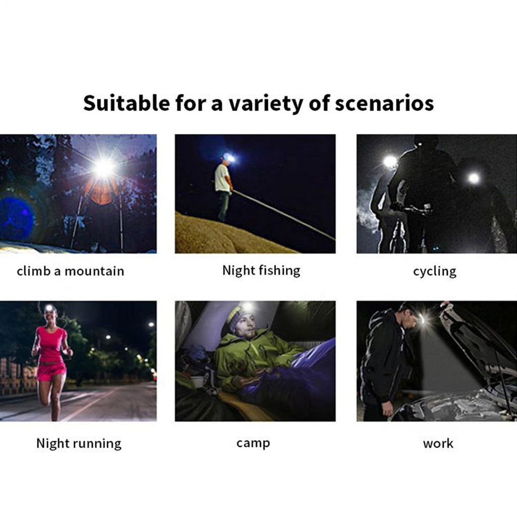 Rechargeable LED Headlamp - Safety Glasses with Light - Reading Lamp - Flashlight - Work Glasses - Walking Light Running - DIY Gift for Men - Glasses with Light - Night Glasses - Camping Lamp - Fishing - USB Rechargeable Headlamp - Black - 1 Piece
