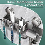 Toothbrush holder - Wall shelf - Bath shelf - Shower rack - Hair dryer shelving unit - Bathroom rack - Storage rack - Storage basket - Organizer - Draining rack - Bathroom furniture - Bathroom - Toilet - Black - 1 piece