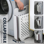 Laundry Basket - Folding Laundry Basket - Wall Shelf - Bath Shelf - Bathroom Rack - Storage Rack - Storage Basket - Organizer - Foldable Silicone Laundry Basket - Bathroom Furniture - Bathroom - Toilet - Black - 1 Piece