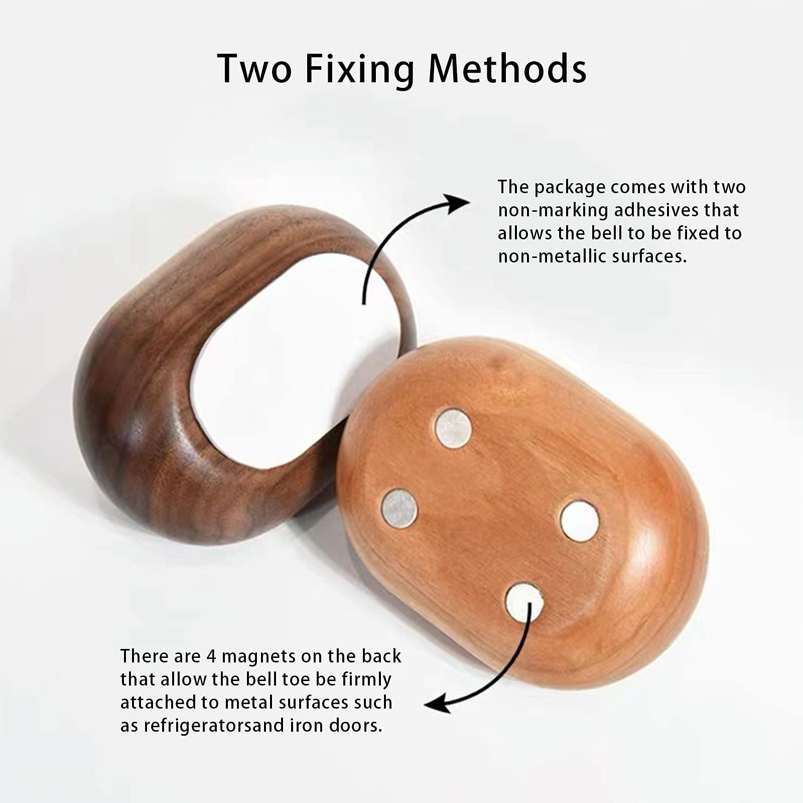 Doorbell - Wireless Doorbell - Wooden Doorbell - Magnetic Wall Sticker - Vintage Wooden Doorbell - Vintage - With Copper Bell - Living Room Decoration - Bedroom Decoration - Wall Decoration - Christmas Gifts - Christmas Gifts for Adults - 1 Piece