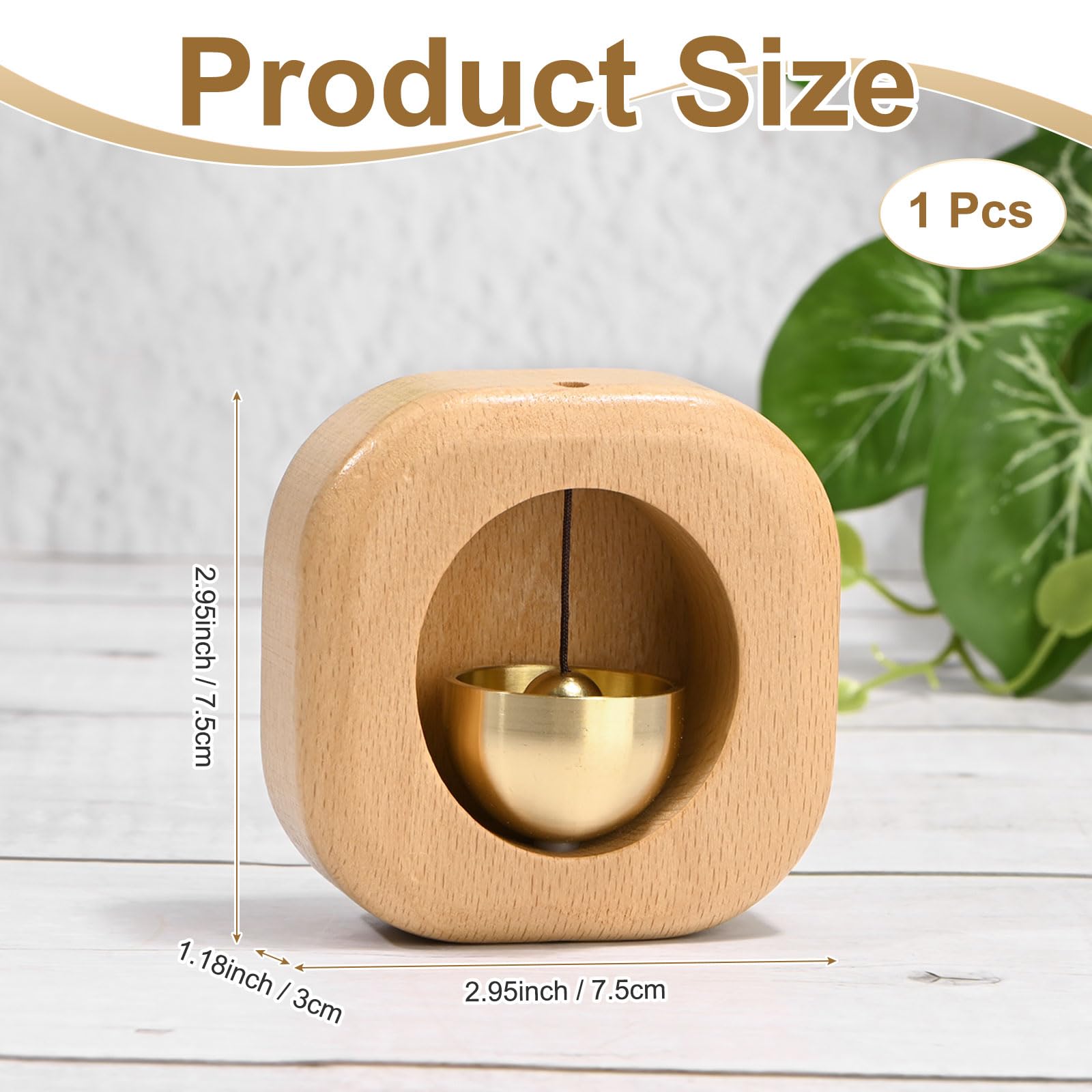 Doorbell - Wireless Doorbell - Wooden Doorbell - Magnetic Wall Sticker - Vintage Wooden Doorbell - Vintage - With Copper Bell - Living Room Decoration - Bedroom Decoration - Wall Decoration - Christmas Gifts - Christmas Gifts for Adults - 1 Piece