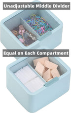 Cotton swab holder - Cotton pad holder - Bathroom organizer - Makeup organizer - Jewelry box - Storage box with lid - Dispenser - Bathroom accessories - Toiletries - Storage - Blue - Pink - 2 pieces