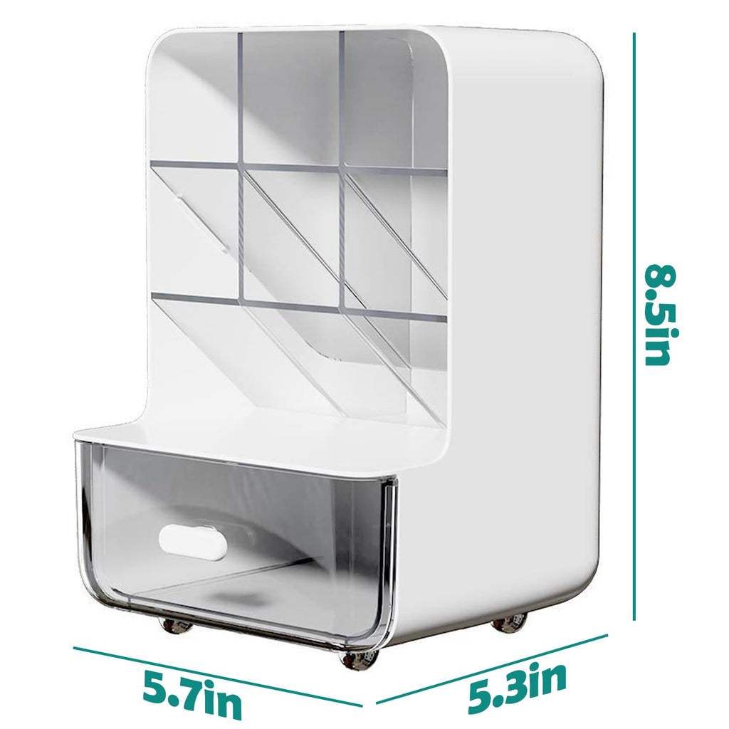 Make-up organizer - Desk organizer - Bathroom organizer - Cosmetics organizer - Office supplies - Chest of drawers - Brush holder - Pen tray - Bathroom accessories - Storage system - Storage box - White - 1 piece