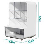 Make-up organizer - Desk organizer - Bathroom organizer - Cosmetics organizer - Office supplies - Chest of drawers - Brush holder - Pen tray - Bathroom accessories - Storage system - Storage box - White - 1 piece