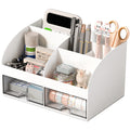Desk organizer - Makeup organizer - Bathroom organizer - Pen tray - Drawer cabinet - Office supplies - Cosmetics organizer - Desk organizer - Desk accessories - Brush holder - Storage box with drawers - Storage system - White - 1 piece
