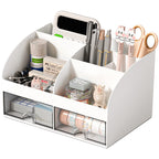 Desk organizer - Makeup organizer - Bathroom organizer - Pen tray - Drawer cabinet - Office supplies - Cosmetics organizer - Desk organizer - Desk accessories - Brush holder - Storage box with drawers - Storage system - White - 1 piece
