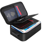 Document Organizer - Storage Bag with Combination Lock - Travel Folder - Documents - Passport Holder - Office Supplies - Security Bag - Water-Repellent - Tablet Storage - Administration - Holiday Accessories - Briefcase - Black - 1 Piece