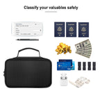 Document Organizer - Storage Bag with Combination Lock - Travel Folder - Documents - Passport Holder - Office Supplies - Security Bag - Water-Repellent - Tablet Storage - Administration - Holiday Accessories - Briefcase - Black - 1 Piece
