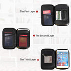 Document Organizer - Storage Bag with Combination Lock - Travel Folder - Documents - Passport Holder - Office Supplies - Security Bag - Water-Repellent - Tablet Storage - Administration - Holiday Accessories - Briefcase - Black - 1 Piece