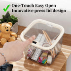 Makeup Organizer - Storage Box with Lid - Jewelry Box - Bathroom Accessories - Cosmetics Storage - Hair Accessories - Storage Box - Storage Containers - Toilet Organizer - Acrylic - Transparent - Set of 2