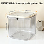 Makeup Organizer - Storage Box with Lid - Jewelry Box - Bathroom Accessories - Cosmetics Storage - Hair Accessories - Storage Box - Storage Containers - Toilet Organizer - Acrylic - Transparent - Set of 2