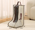 Boot Bag - Shoe Bag - Boot Storage - Dust Cover - Shoe Storage Bag - Travel Organizer - Transparent - Breathable - With Handle - Zipper - Protective Cover - High Boots - Ankle Boots - White - Set of 2