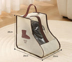 Boot Bag - Shoe Bag - Boot Storage - Dust Cover - Shoe Storage Bag - Travel Organizer - Transparent - Breathable - With Handle - Zipper - Protective Cover - High Boots - Ankle Boots - White - Set of 2