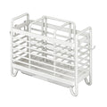 Cutlery Holder - Kitchen Organizer - Cutlery Tray - Countertop Organizer - Utensil Holder - Cutlery Rack - Cutlery Drainer - Spoon Holder - Drying Rack - Kitchen Accessories - With Drip Tray and Hooks - Metal - White - 1 Piece