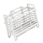 Cutlery Holder - Kitchen Organizer - Cutlery Tray - Countertop Organizer - Utensil Holder - Cutlery Rack - Cutlery Drainer - Spoon Holder - Drying Rack - Kitchen Accessories - With Drip Tray and Hooks - Metal - White - 1 Piece