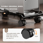 PC Stand with Wheels - Computer Holder - CPU Trolley - Mobile - PC Cart - Desktop Stand - Computer Case Holder - Gaming Setup - Office Supplies - Floor Stand - Computer Accessories - Adjustable Width - Black - 1 Piece