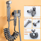 Bidet Sprayer - Hand Shower Toilet - Shattaf - WC Shower - Toilet Sprayer - Hand Bidet - Bidet Faucet - Intimate Hygiene - Stainless Steel - Bathroom Accessories - Complete Set with Hose - Including Adapter 1/2 to 3/8 - Gray - 1 Piece