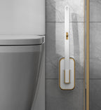 Toilet Brush Set - Toilet Brush with Holder - Cleaning Brush - Disposable Brush Heads - Refillable Toilet Brush - Sanitary Tool - Flexible Toilet Brush - Sponge Brush - Toilet Set - Bathroom Fittings - Including Refills - Household - White - 1 Piece