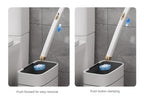 Toilet Brush Set - Toilet Brush with Holder - Cleaning Brush - Disposable Brush Heads - Refillable Toilet Brush - Sanitary Tool - Flexible Toilet Brush - Sponge Brush - Toilet Set - Bathroom Fittings - Including Refills - Household - White - 1 Piece