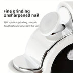 Electric nail clipper - Automatic nail trimmer - Manicure set - Nail care - Electric nail file - Rechargeable - With LCD screen - Nail scissors - Hand care - Nail polishing - Cordless - Nail styling - White - 1 Piece