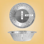 Aluminum Trays - Airfryer Trays Round - Oven Trays - BBQ Drip Trays - Disposable Trays - Aluminum Bowls - Grill Accessories - Small Baking Pans - Food Containers - Heat Resistant - Grease Collection Trays - Catering Trays - Sturdy - Silver - 50 Pieces