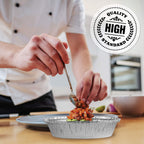Aluminum Trays - Airfryer Trays Round - Oven Dishes - Aluminum Trays - Disposable Trays - BBQ Trays - Grill Accessories - Universal Baking Pans - Heat Resistant - Food Containers - Catering Trays - Baking and Roasting - Handy - Silver - 50 Pieces