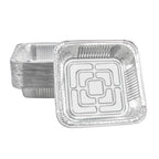 Aluminum Trays - Square Oven Dishes - Air Fryer Trays - Aluminum Bowls - Disposable Trays - BBQ Drip Trays - Grill Accessories - Baking Pans - Heat Resistant - Food Containers - Catering Trays - Meal Prep Trays - Practical - Silver - 50 Pieces