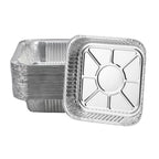 Aluminum Trays - Large Square Oven Dishes - Airfryer Trays XXL - Aluminum Bowls - Disposable Containers - BBQ Trays - Grill Accessories - Lasagna Dishes - Heat Resistant - Food Containers - Catering Dishes - Roasting Pan - Sturdy - Silver - 50 Pieces