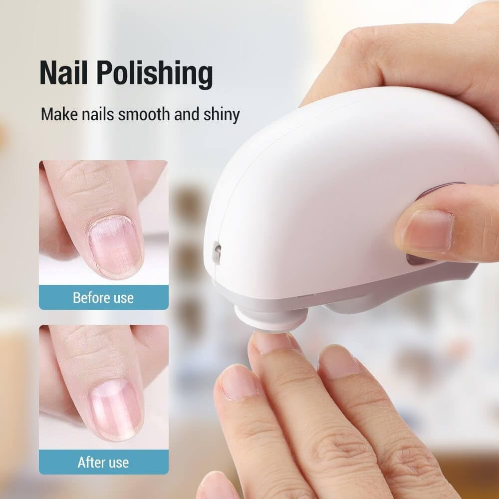 Electric nail clipper - Automatic nail trimmer - Manicure set - Nail care - Electric nail file - Rechargeable - Nail scissors - Hand care - Nail polishing - Nail styling - Cordless - Rose - 1 Piece