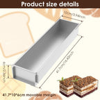 Baking tin - Cake tin - Tiramisu tin - Baking pan - Rectangular cake tin - Terrine tin - Loaf tin - Dessert tin - Pastry - Oblong baking tin - Kitchen utensils - Baking utensils - Kitchen accessories - Stainless steel - Stainless steel - Silver - 1 piece