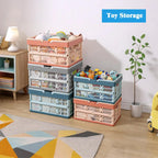Folding Crate - Folding Crate - Shopping Basket - Storage Basket - Collapsible Basket - Shopping Crate - Storage Box - Plastic Crate - Camping - Car Organizer - Foldable - Stackable - With Handles - Trunk - Gray White - 1 Piece